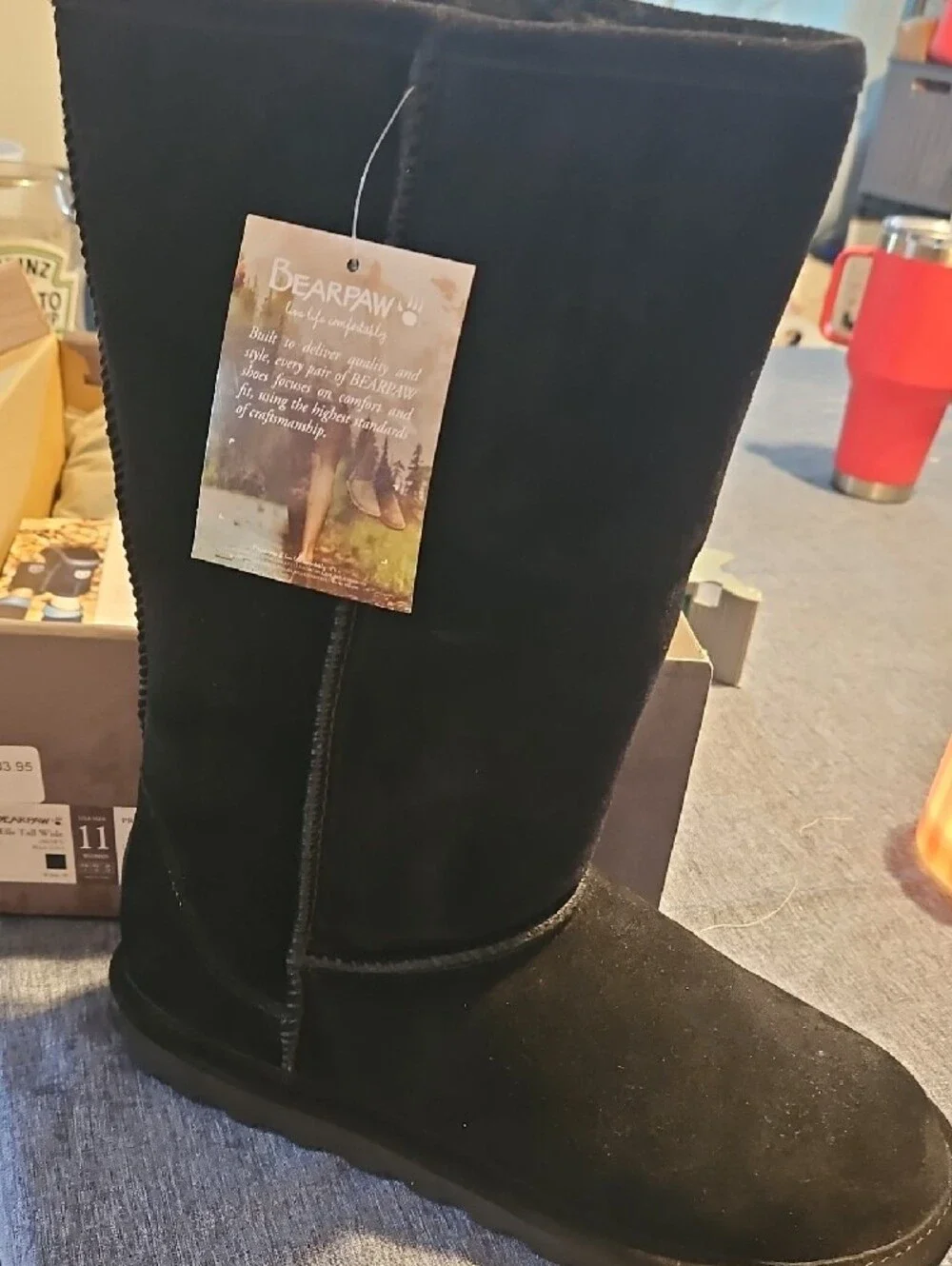 BearPaw Elle Tall Wide Women’s Boots in Black
